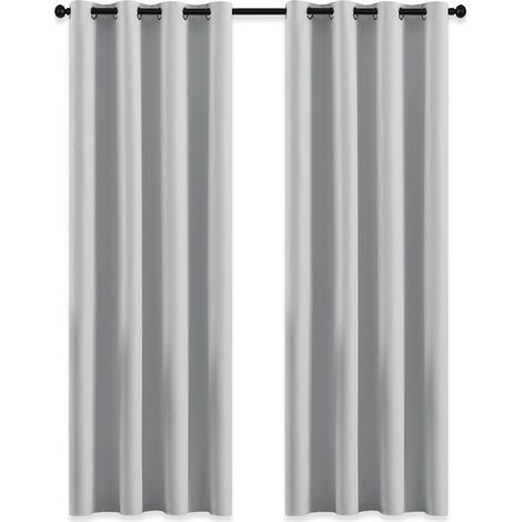 Verdunkelungsvorhang – Außenvorhänge für Gartenpergola mit Ösen, lichtblockierend, wärmeisoliert, Dekoration für Pavillon, L 132 x H 213 cm, Grauweiß, 2 Stück (1/5)