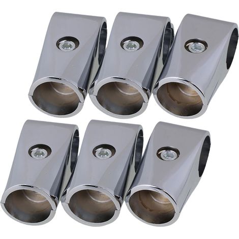 Lot de 6 colliers de serrage en alliage d'aluminium pour tubes ronds de 32 mm de diamètre intérieur, couleur argent.