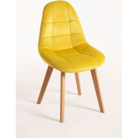 Sillas Comedor - Silla Kelen Terciopelo - Amarillo