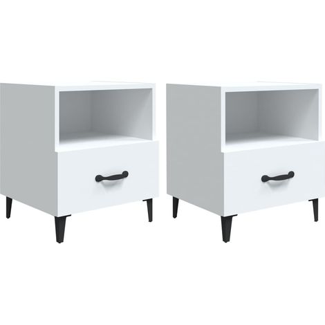 Maison Exclusive - Comodini 2 pz Biancin Legno Multistrato