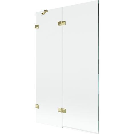 Paroi de baignoire gauche 2 volets Mexen Lunar 110 x 150 cm, transparent, doré - 897-110-100-50-00-L (1/5)