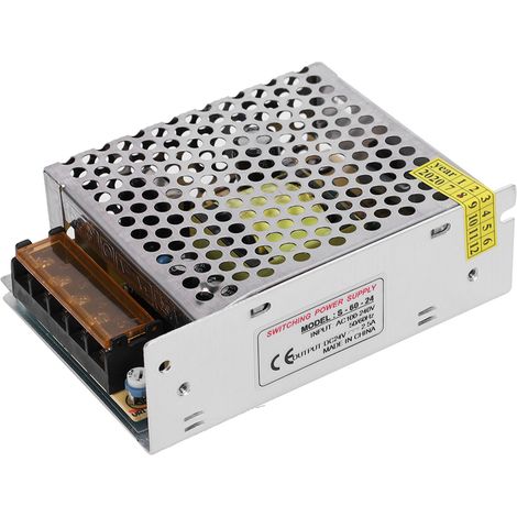 Schaltnetzteil-Treiberadapter aus Aluminiumlegierung, DC24V LED-Bildschirmstreifenbeleuchtung für 3D-Drucker (S-60-24 (24V 2,5A 60W) AC100-240V) (1/5)