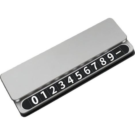 Parkplatznummernschild aus Aluminium mit Magnetziffern und Sichtschutzschieber – hitzebeständig, silberfarben (1/5)