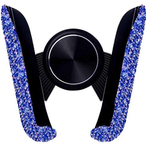 Support téléphone ventilé 360 degrés avec strass, fixation universelle pour Galaxy et Huawei, brillant et élégant (1/5)