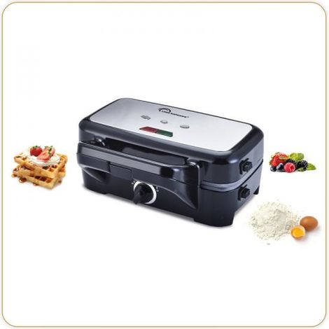LITTLE BALANCE 8368 Speedn Mixt 1200, Gaufrier + Grill 2 in 1, 1 piastra Waffle, 1 piastra Grill intercambiabili, 1200 W, Acciaio inox (1/4)