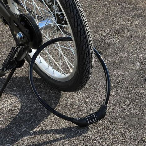Antivol Vélo - Serrure Code 4 Chiffres - Câble Acier Haute Résistance - Pour VTT Scooter Électrique Skateboard - 1 Pièce (1/5)