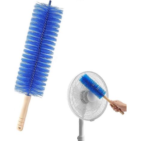 Brosse nettoyage ventilateur plumeau flexible microfibre lavable grilles aération plafond stores maison voiture - bleu (1/5)