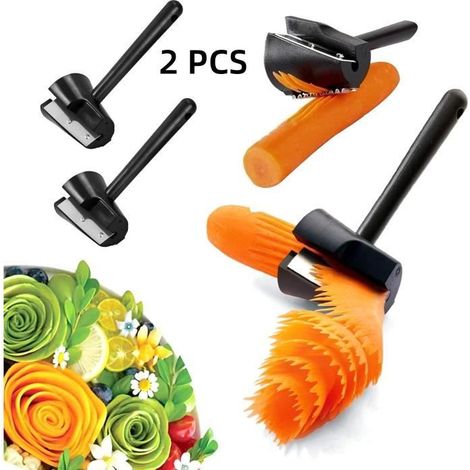HONORNIC - Coupe Légumes,Rouleau de Fleurs en Entonnoir en Spirale Trancheuse de Cuisine pour Vos Fruits et Légumes Carottes Spirales