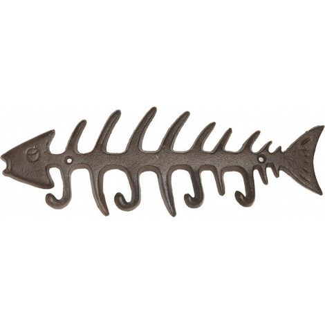 Rustic Wall-Mounted Key Holder  Fishbone-Shaped Hook, Space-Saving, Hardware, Entryway (1/5)