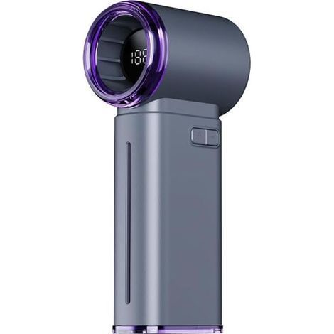 Tragbarer Ventilator mit Turbo-Nebel (13 m/s), 199 Geschwindigkeitsstufen, 16 °C kaltem Nanonebel, antibakteriellem Wassertank, bis zu 15 Stunden Akkulaufzeit, integriertem Digitaldisplay, wiederaufla (1/5)