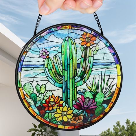 30 cmVitrail attrape-soleil oiseau floral, décoration suspendue pour jardin fenêtre, cadeau anniversaire maman (1/5)