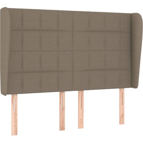 Testiera Testata del letto ad Orecchio Tortora 147 x 23 x 118/128 cm in Tessuto (1/4)