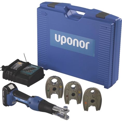 Uponor S press machine à presser les batteries mini2 m. mini kspo press jaw m. boîtier plastique 16 t/m 25mm incl. batterie et chargeur
