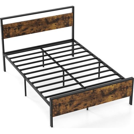 Industrieller metallbettrahmen fur 200x140 cm matratze holzkopfteil