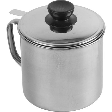 Set aus 2 Ölfiltern aus Edelstahl 304, Küchenölflasche mit Standardgriff, 1,3 l, Rückstandsabscheider für Vorratsbehälter (1/5)