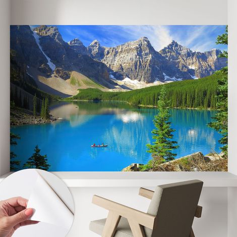Papier peint autocollant adhésif avec imprimé motifs uniques apparence moderne Lac de montagne 104x70 cm (1/5)