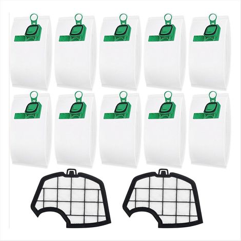 10er-Packung Staubsaugerbeutel mit 2 Filtern für die Modelle Vorwerk Kobold VK140, VK150, FP140 und FP150. (1/3)