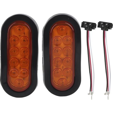 Feux latéraux ovales LED étanches (2 pièces) pour camion remorque - Ambre (1/5)