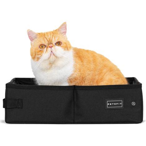 Portable Travel Cat Litter, Foldable, Waterproof, Sturdy and Durable, Washable Transportable Cat Litter Tray for Home, Hotel, Camping, XL, Car, Office (1/5)