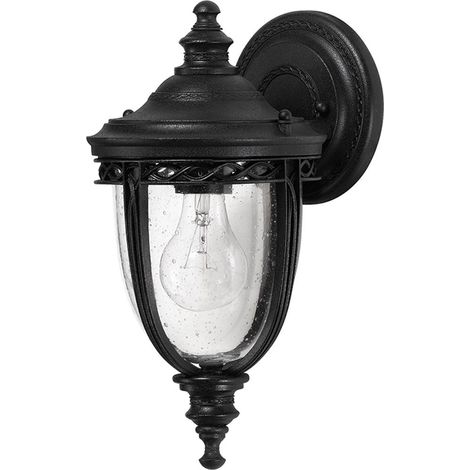 Lampada da esterno lampada da parete lanterna nera H 32 cm 1 fiamma IP44 lampada da giardino anticata (1/5)