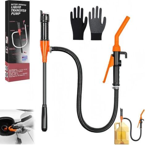 Pompe à Essence électrique à Piles, Fuel Transfer Pump, Pompe de Transfert de Liquide à Piles par batterie, pompes à piles avec buse d'arrêt rapide, pour essence, diesel, huile, gaz, eau, aquarium (1/5)