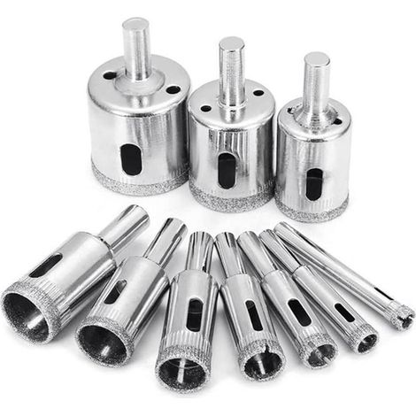 Lot de 10 Forets Diamantés Multi-Usages pour Verre Carrelage Marbre Granit Céramique Outils de Perçage pour Perceuse Électrique - 8 mm à 50 mm (1/5)