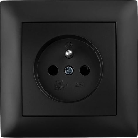 Toolight Single Grounded Socket With Frame Oste Jnh001-g Black (1/5)