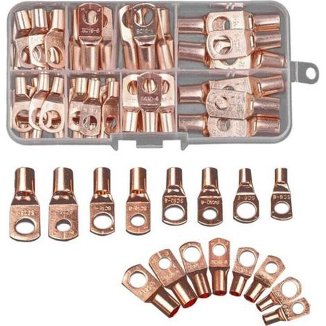 70 Stück SC6-25 Kabelschuh-Ringverbinder, Kupfer-Aderendhülsen, elektrisches Crimp-Anschlussset (1/4)