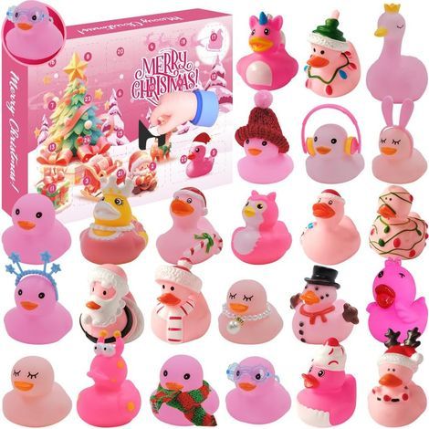 2025 Advent Calendar Rubber Ducks, 24-Day Surprise Gift, Christmas Gift