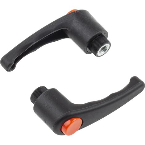 Rs Pro – Levier de serrage M8 femelle 12mm – Poignée thermoplastique pour prise confortable – Lot de 2 – Acier pour durabilité optimale