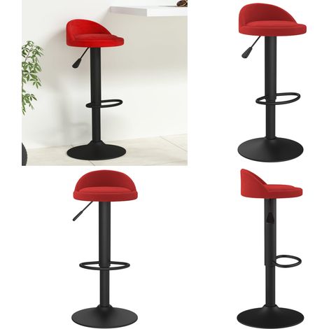 Tabouret de bar Rouge bordeaux Velours - Tabouret de bar rouge bordeaux - Tabouret de bar en velours (1/5)