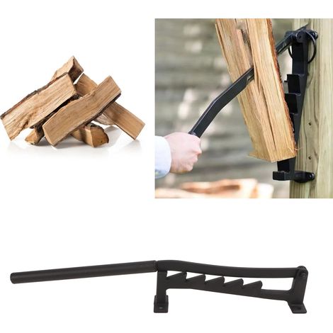 Fendeuse à bûches en acier au carbone démontable, séparateur de bûches manuel pour usage domestique, fendeuse à bûches murale avec allumage par bouchon en liège, comprend un sac à bûches et des gants. (1/5)