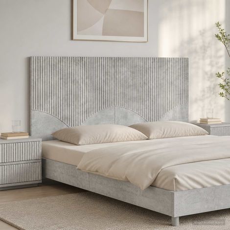 vidaXL Wall-Mounted Headboard HOORN Concrete Grey Engineered Wood (1/5)