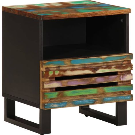 Nachttisch 40x34x46 cm Altholz Massiv