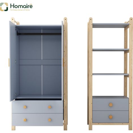 Bücherregal aus massivem blauem MDF 160 x 44 x 180,5 cm HOMAIRE (1/5)