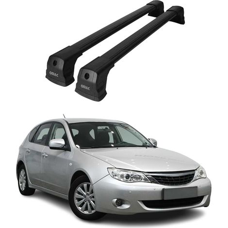 OMAC Barres de toit compatibles avec Subaru Impreza III HB 2007-2012 – 2 barres – Antivol inclus – Aluminium Noir (1/4)