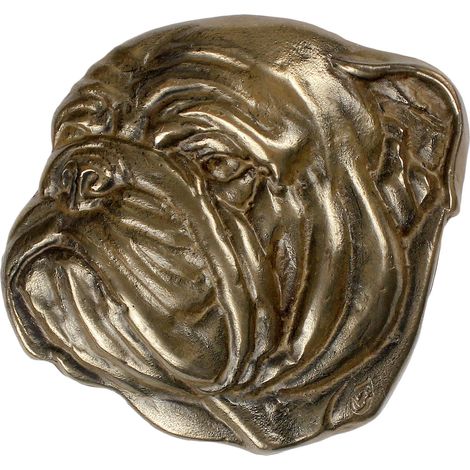 Bulldog I: una placa conmemorativa con la imagen de un perro, una nota de agradecimiento personalizada, un premio y un diploma con una dedicatoria de la marca Art-Dog. (1/3)