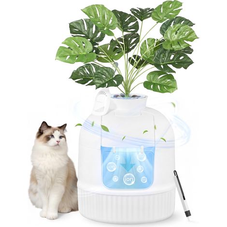 Meuble Litière Chat, avec Fausse Plante, Filtre à Charbon (1/5)