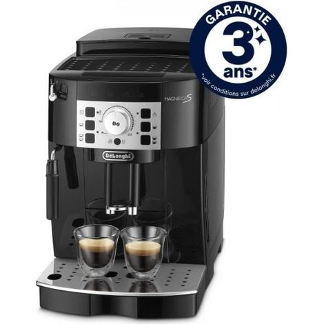 Delonghi – Cafetière expresso broyeur à grains – Système cappuccino – Choix de température – Préparation de 2 cafés simultanément – 1450W – Noir