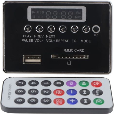 Carte décodeur MP3 Bluetooth, module audio, mémoire de stockage USB, radio FM (noir)