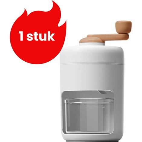 Broyeur à glace manuel blanc sans électricité pour préparation de glace pilée milkshakes boissons et desserts à la maison (1/5)