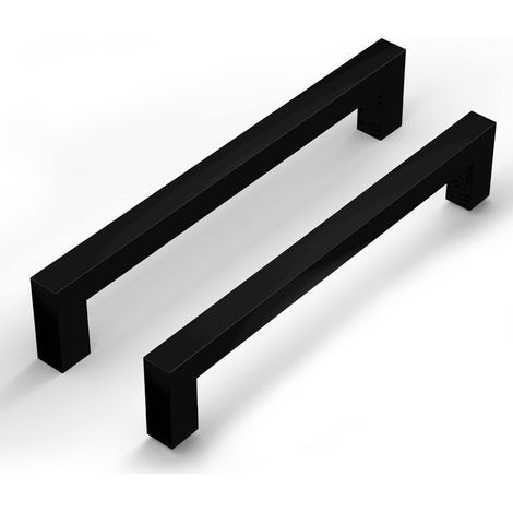 Lot de 5 Poignées Meuble Acier Inoxydable Noir Mat Espacement 160mm Pour Cuisine Salle De Bain (1/5)