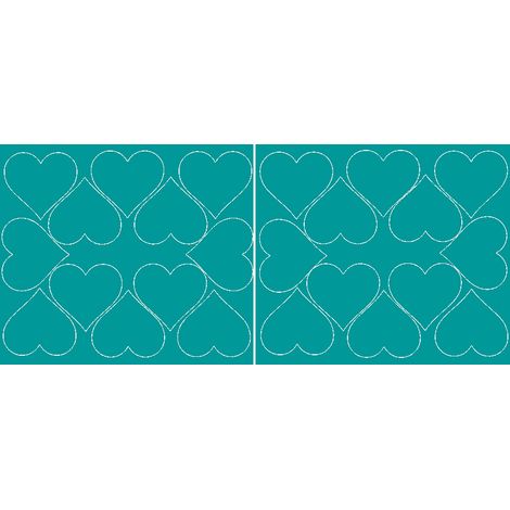 Autocollants en forme de cœur pour la Saint-Valentin, 7 cm, 24 pièces, turquoise brillant