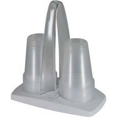 4PZ PORTABICCHIERI IN PLASTICA BIANCO - cm.20x11x18,5