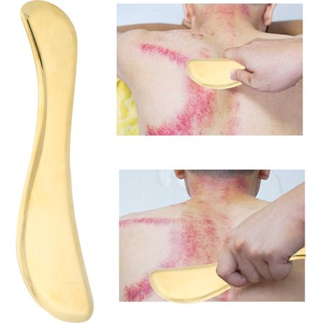 Gua-Sha-Platte aus Messing für Gesichtsmassage, Muskelentspannung und allgemeines Wohlbefinden (1/5)