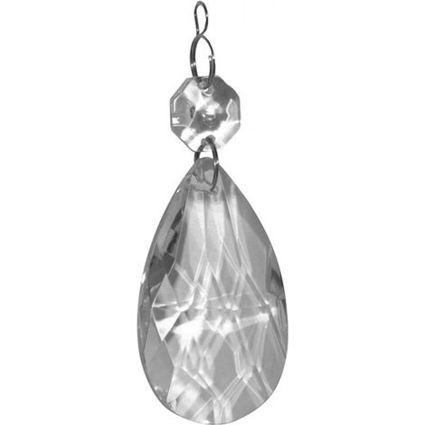 Chandelier Crystal Effect Droplet Almond Pendant Medium 8cm Clear Litecraft (1/2)
