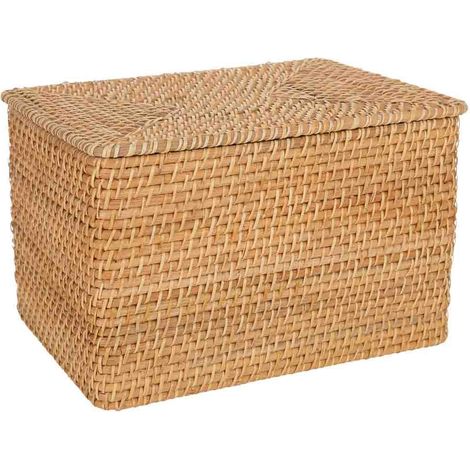 Caja de ratán marrón 40x30xh25