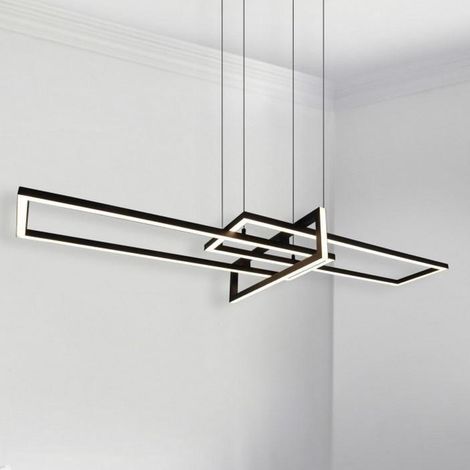Suspensión Salinas 3 Rectángulos Led 34w Negro L110 cm Regulable Trio Iluminación (1/3)
