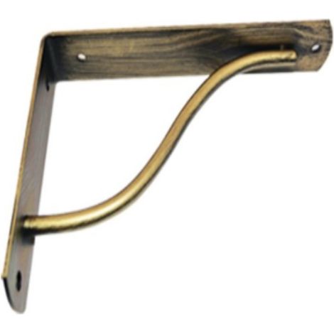 VECA - REGGIMENSOLA LINEA CURVA PER ARREDO CASA IN ZAMA 12CM - COLORE OTTONE SPAZZOLATO