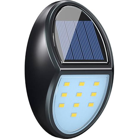 Petite applique murale solaire d'extérieur - Lumière LED imperméable avec capteur de mouvement - Design ovale compact, idéale pour jardin, terrasse, entrée ou façade - 50 000 h de durée de vie (1/5)